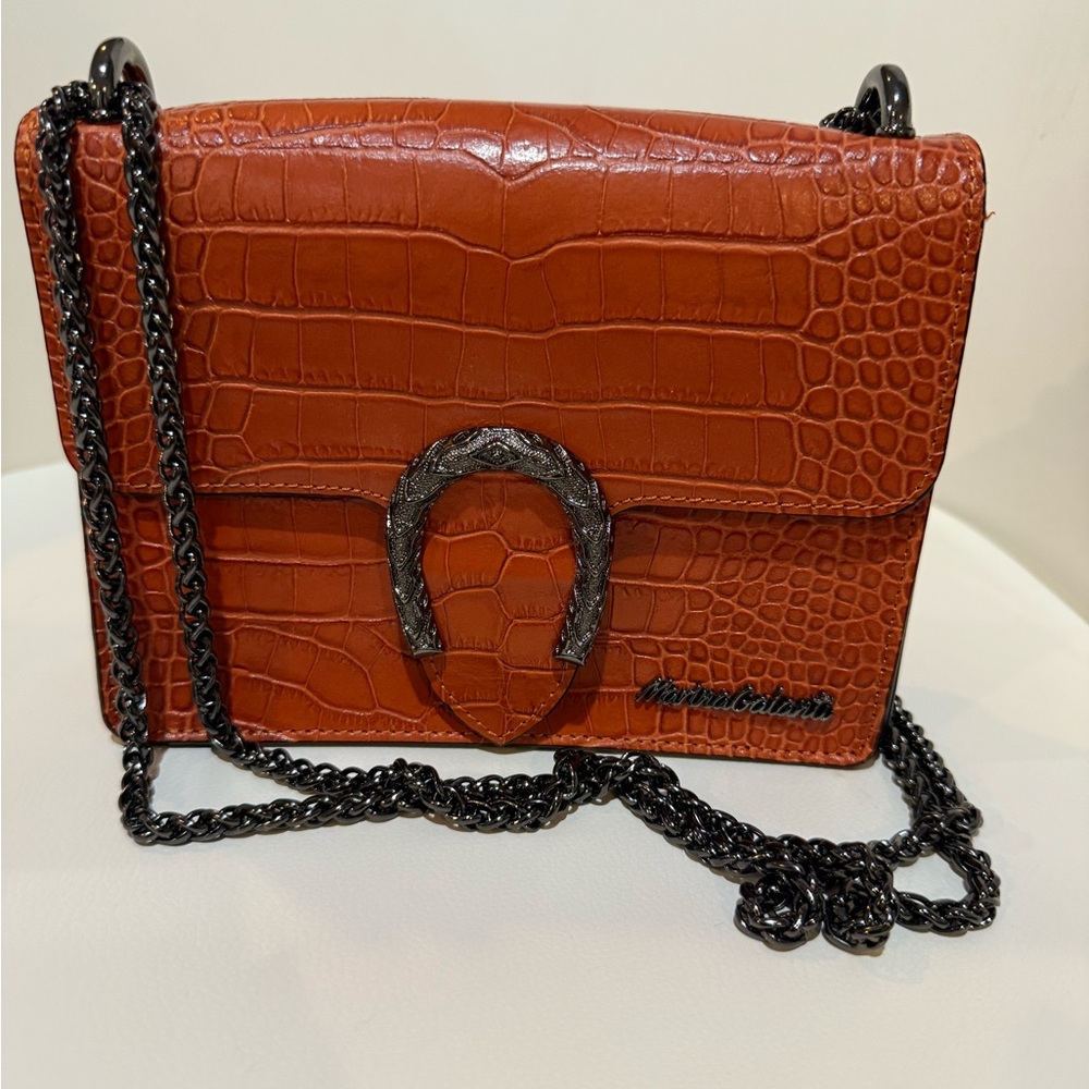 Marina Galanti Croc-Embossed Crossbody Bag